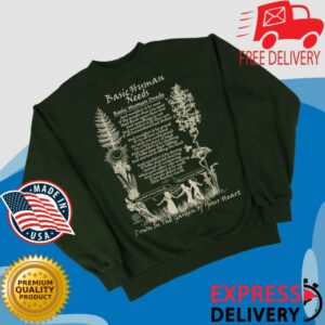 Online Ceramics Store Merch Basic Human Needs Dark Green Fleece Crewneck
