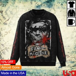 Alterout Store Merch Punk Black Washed Sweatshirt Fuck Machine