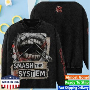 Alterout Store Merch Punk Black Sweatshirt Smash The System