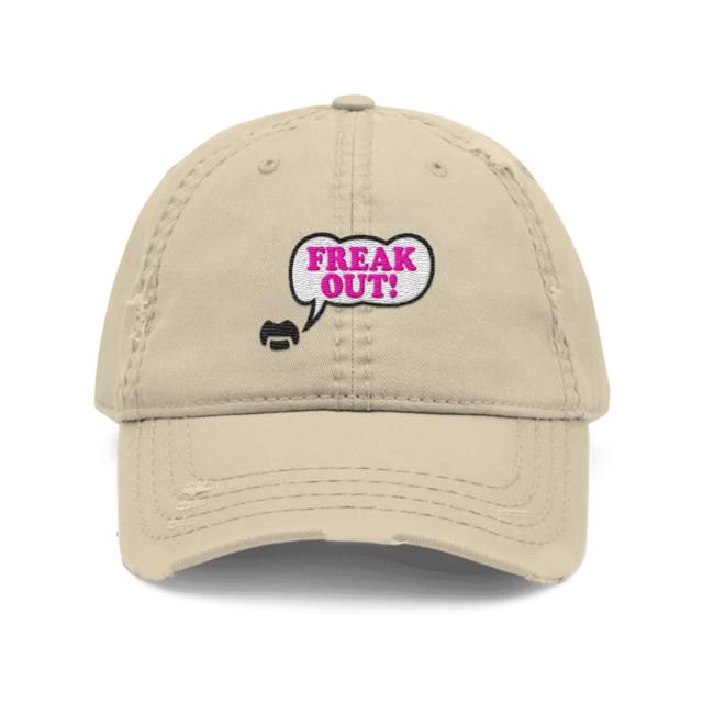 Frank Zappa Merch Store Freak Out Khaki Distressed Hat 2 Frank Zappa Merch Store Freak Out Khaki Distressed Hat
