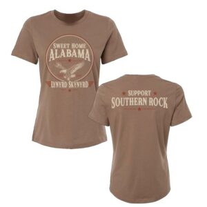 Lynyrd Skynyrd Merch Store Bama Bird Vintage Brown Ladies Tee
