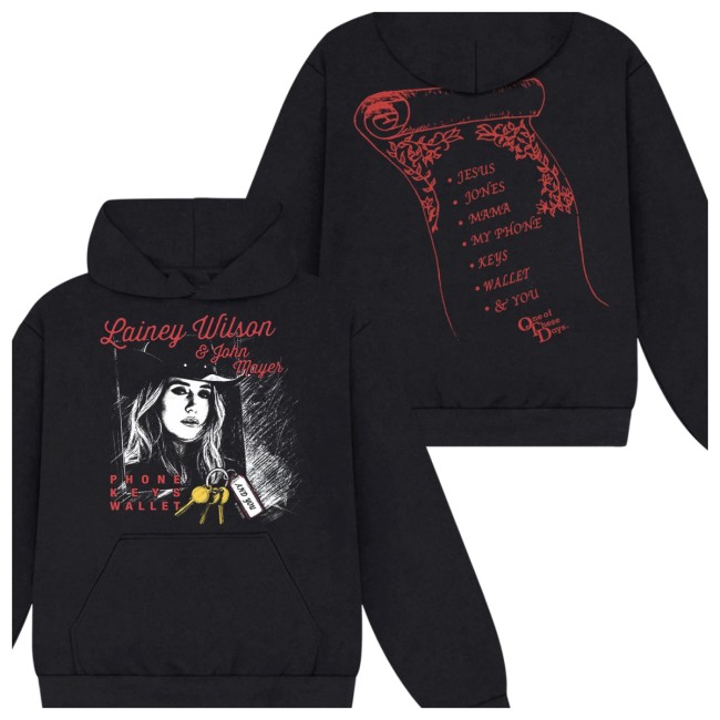 Lainey Wilson Store Merch Phone, Keys, Wallet Black Hoodie X One Of These Days 4 Lainey Wilson Store Merch Phone, Keys, Wallet Black Hoodie X One Of These Days