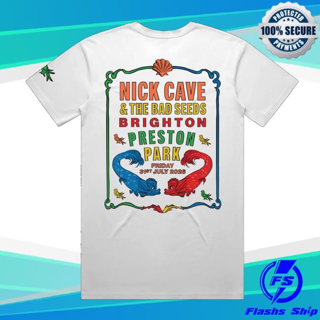 Nick Cave Merch Store Preston Park Brighton White T-Shirt 4 Nick Cave Merch Store Preston Park Brighton White T-Shirt