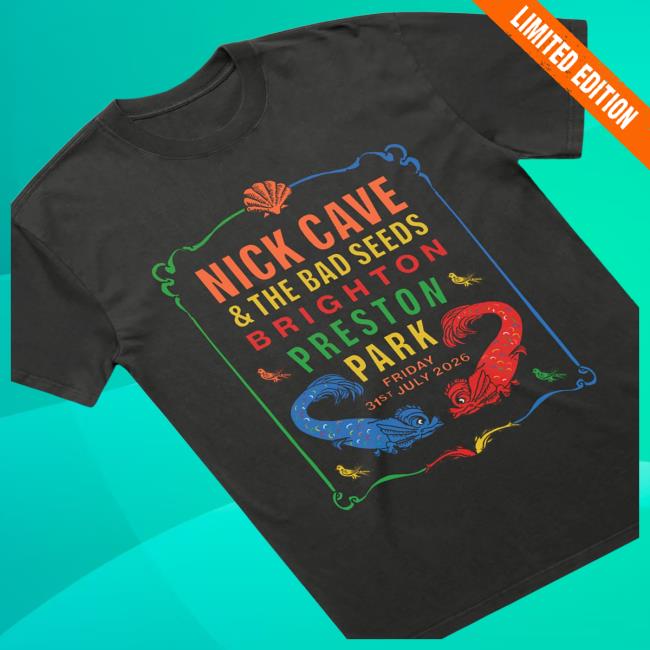 Nick Cave Merch Store Preston Park, Brighton Black T-Shirt 5 Nick Cave Merch Store Preston Park, Brighton Black T-Shirt