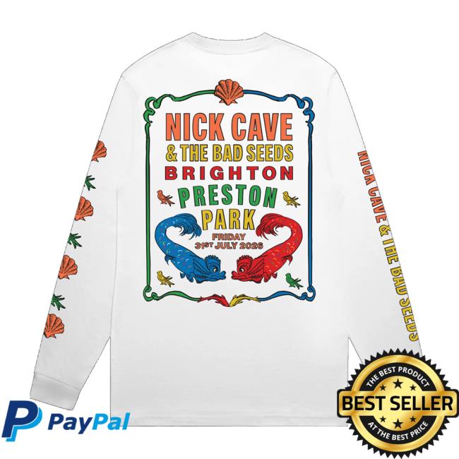 Nick Cave Merch Store Preston Park Brighton White Long Sleeve T-Shirt 4 Nick Cave Merch Store Preston Park Brighton White Long Sleeve T-Shirt