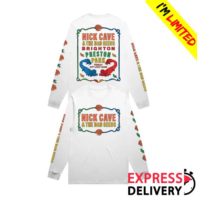 Nick Cave Merch Store Preston Park, Brighton White Long Sleeve T-Shirt 5 Nick Cave Merch Store Preston Park, Brighton White Long Sleeve T-Shirt