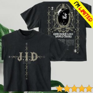 Jid Merch Store Faded Black J.I.D. Au Nz Tour Tee
