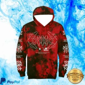 Darko Merch Store Red Tie Dye Hooded Sweatshirt
