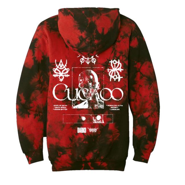 Darko Merch Store Red Tie Dye Hooded Sweatshirt 4 Darko Merch Store Red Tie Dye Hooded Sweatshirt