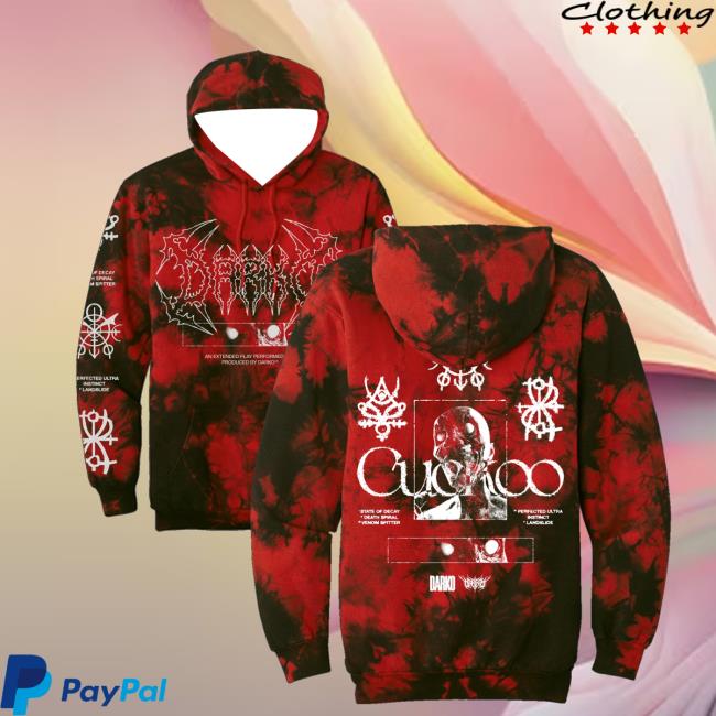 Darko Merch Store Red Tie Dye Hooded Sweatshirt 5 Darko Merch Store Red Tie Dye Hooded Sweatshirt