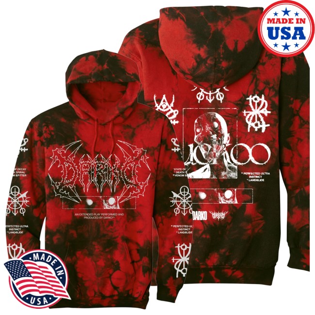 Darko Store Merch Red Tie Dye Hooded Sweatshirt 3 Darko Store Merch Red Tie Dye Hooded Sweatshirt