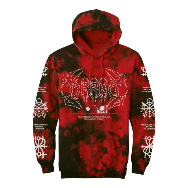 Darko Store Merch Red Tie Dye Hooded Sweatshirt 5 Darko Store Merch Red Tie Dye Hooded Sweatshirt