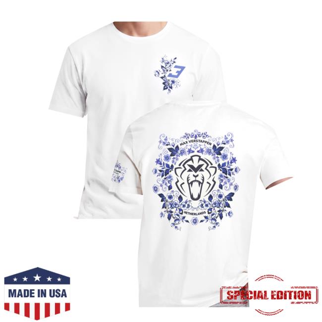 Max Verstappen Store Merch Unleash The Lion Delfts Blauw Graphic T-Shirt 2 Max Verstappen Store Merch Unleash The Lion Delfts Blauw Graphic T-Shirt