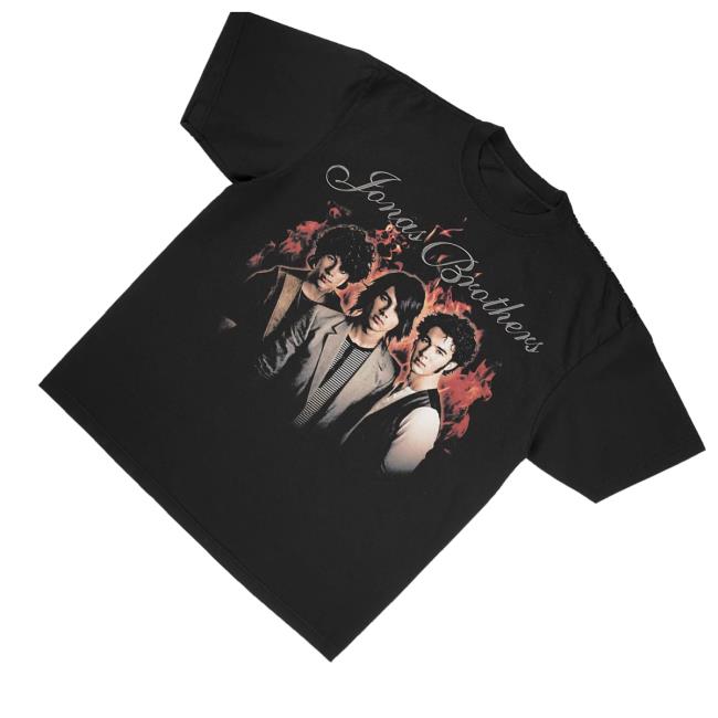 Jonas Brothers Merch Store Vintage Flames Portrait Tee 3 Jonas Brothers Merch Store Vintage Flames Portrait Tee