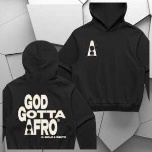 Rocnation Store Merch God Gotta Afro & Gold Hoops – Hoodie