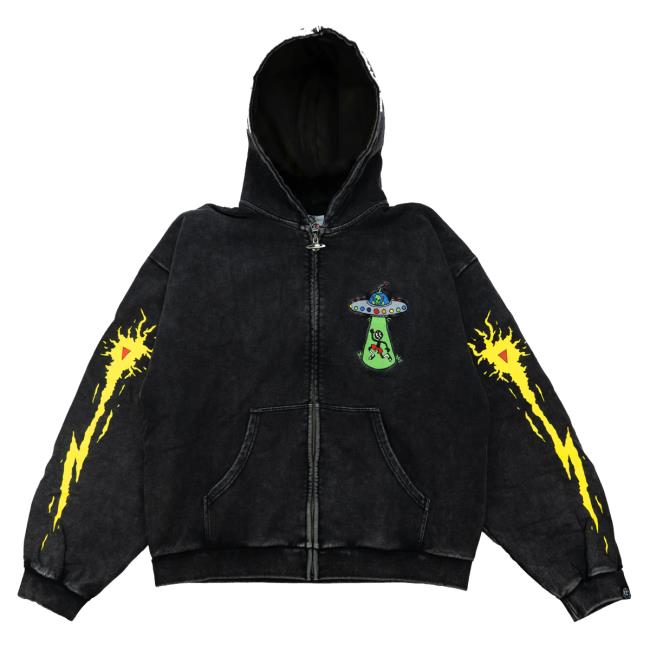 Lil Darkie Store Merch First Contact Zip-Up (Vintage Black) 3 Lil Darkie Store Merch First Contact Zip-Up (Vintage Black)