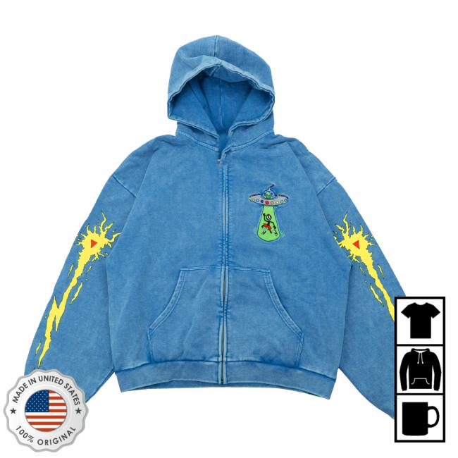 Lil Darkie Store Merch First Contact Zip-Up (Vintage Blue) 3 Lil Darkie Store Merch First Contact Zip-Up (Vintage Blue)
