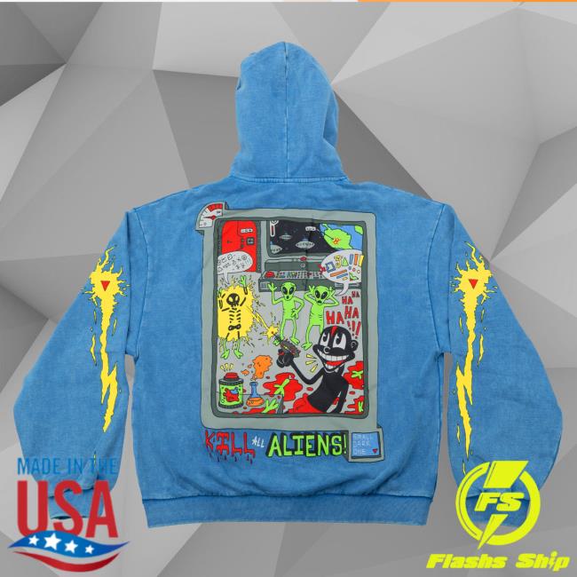 Lil Darkie Store Merch First Contact Zip-Up (Vintage Blue) 4 Lil Darkie Store Merch First Contact Zip-Up (Vintage Blue)
