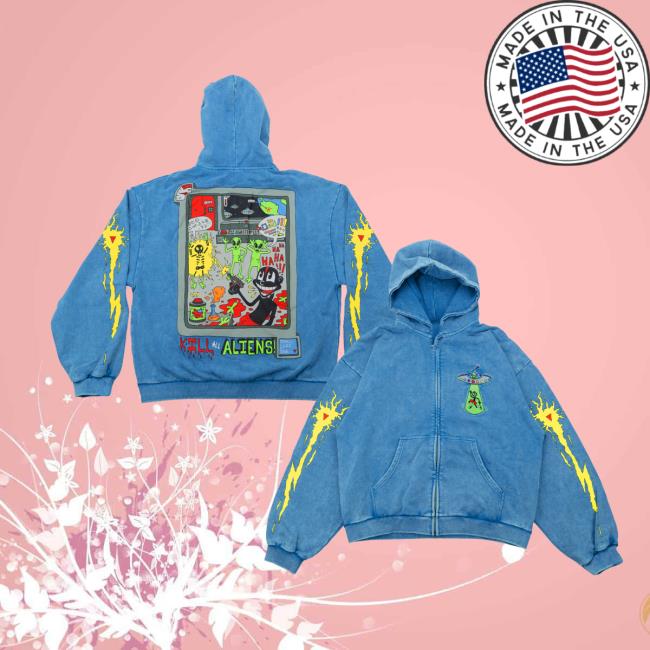 Lil Darkie Store Merch First Contact Zip-Up (Vintage Blue) 5 Lil Darkie Store Merch First Contact Zip-Up (Vintage Blue)