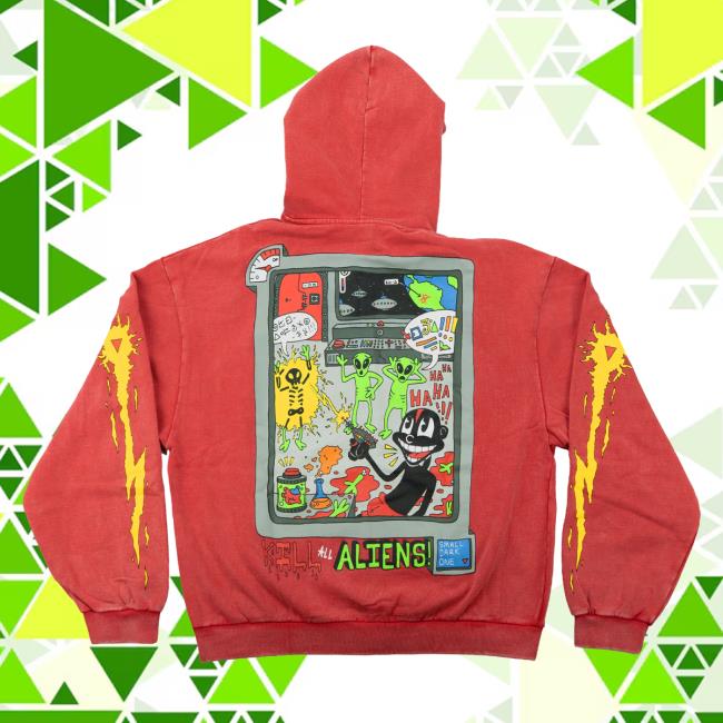 Lil Darkie Store Merch First Contact Zip-Up (Vintage Red) 4 Lil Darkie Store Merch First Contact Zip-Up (Vintage Red)