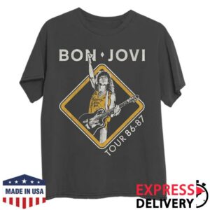 Bon Jovi Store Merch Slippery When Wet Tour ’86-’87 Pepper T-Shirt