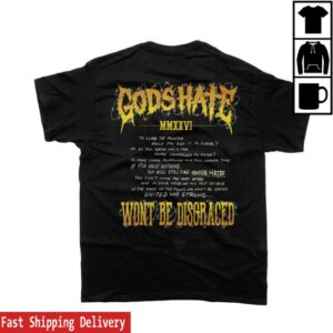 Closed Casket Activities Store Merch Shop God’s Hate – Won’t Be Disgraced Black T-Shirt