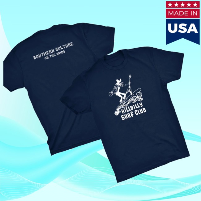 Port Merch Store Southern Culture On Skids Flying V Hillbilly Surf Club T - Navy 2 Port Merch Store Southern Culture On Skids Flying V Hillbilly Surf Club T - Navy
