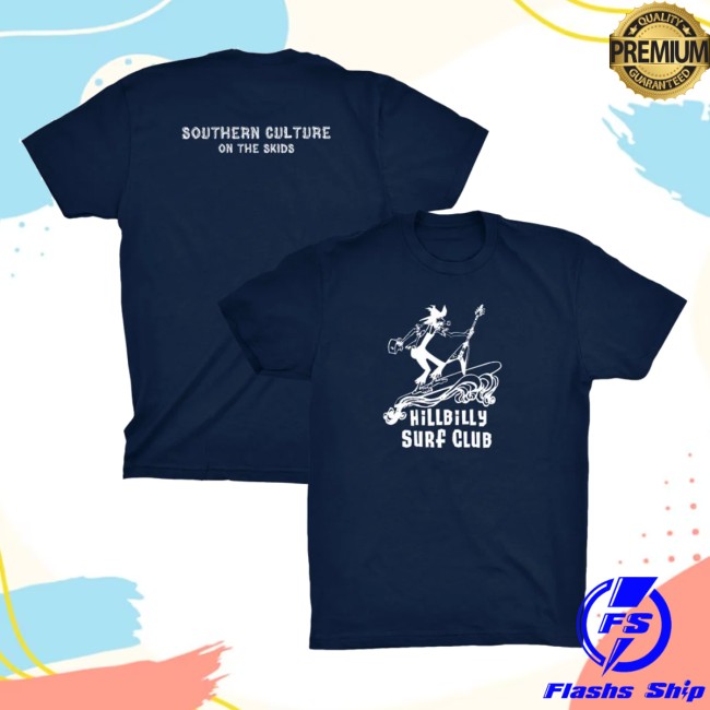 Port Merch Store Southern Culture On Skids Flying V Hillbilly Surf Club T - Navy 3 Port Merch Store Southern Culture On Skids Flying V Hillbilly Surf Club T - Navy