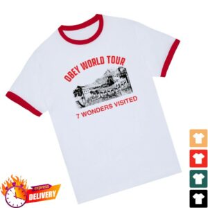 Obey Clothing Store Merch 7 Wonders Visited Ringer T-Shirt