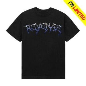 Revenge Store Merch Gradient Lightning Tee Black Blue