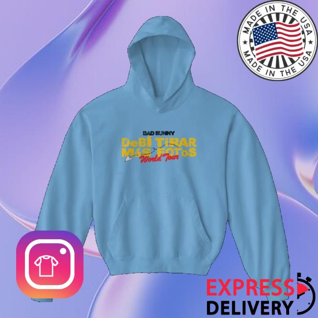 Debi Tirar Mas Fotos Merch Store World Tour Hoodie Azul 2 Debi Tirar Mas Fotos Merch Store World Tour Hoodie Azul