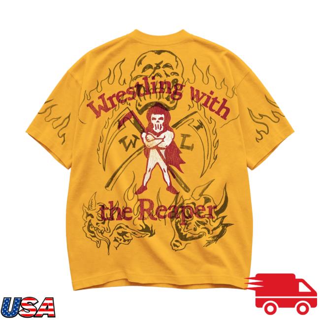 Warren Lotas Store Merch Reaper Wrestling T-Shirt Gold 4 Warren Lotas Store Merch Reaper Wrestling T-Shirt Gold