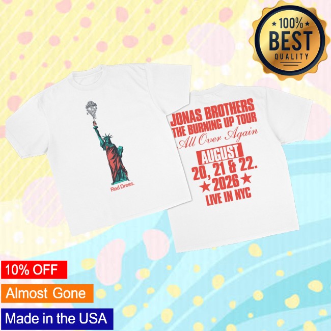 Jonas Brothers Store Merch The Red Dress Nyc Landmark Tee 2 Jonas Brothers Store Merch The Red Dress Nyc Landmark Tee