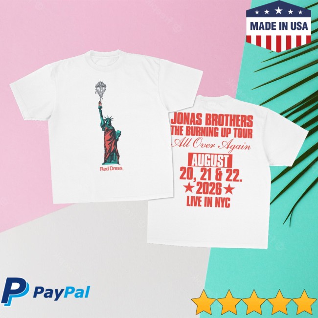 Jonas Brothers Store Merch The Red Dress Nyc Landmark Tee 3 Jonas Brothers Store Merch The Red Dress Nyc Landmark Tee