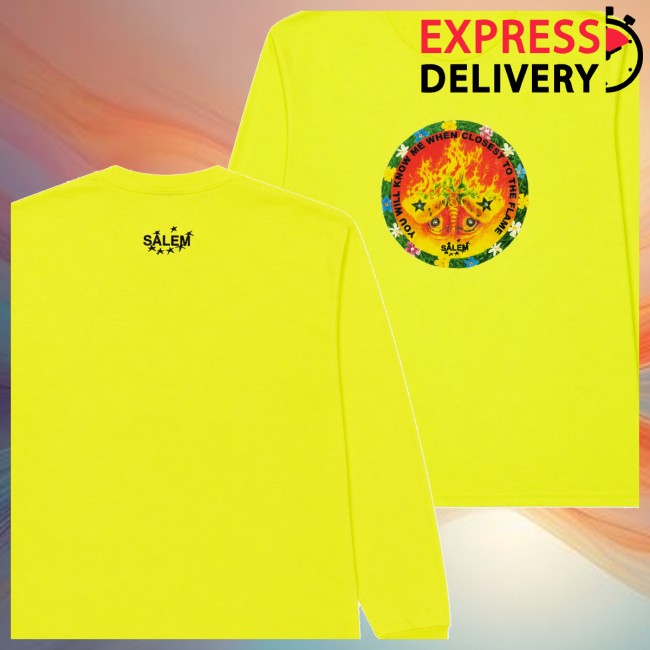 S4lem Store Merch Shop Moth Longsleeve Safety Green 4 S4lem Store Merch Shop Moth Longsleeve Safety Green