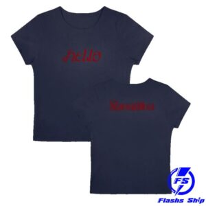 Lalisa Merch Store Hello Sawadika Indigo Baby Tee