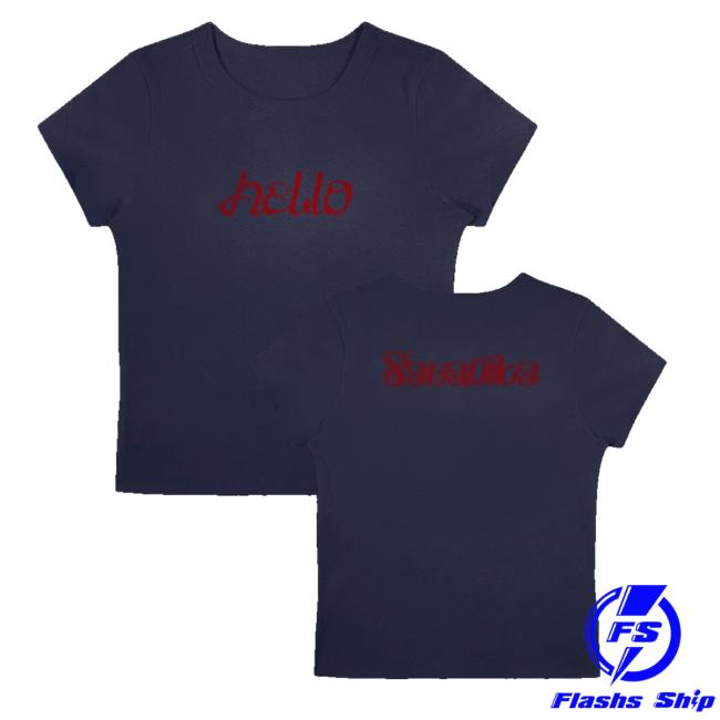 Lalisa Merch Store Hello Sawadika Indigo Baby Tee 2 Lalisa Merch Store Hello Sawadika Indigo Baby Tee