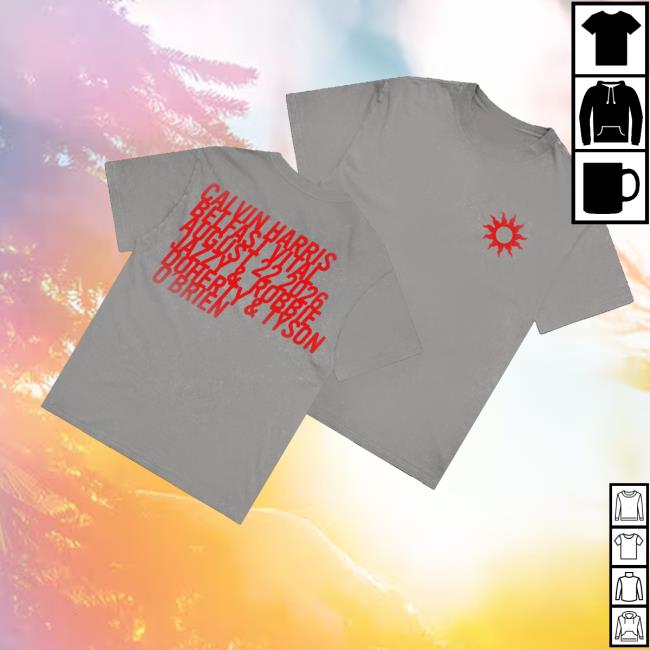 Calvin Harris Store Merch Belfast Vital Stone Grey Sun Flame T-Shirt 3 Calvin Harris Store Merch Belfast Vital Stone Grey Sun Flame T-Shirt