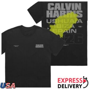 Calvin Harris Store Merch Shop Black Ibiza Outline T-Shirt