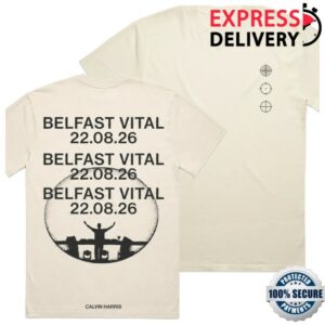 Calvin Harris Store Shop Merch Belfast Vital Faded Ecru Graphic T-Shirt
