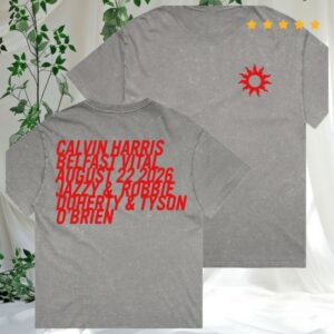 Calvin Harris Store Shop Merch Belfast Vital Stone Grey Sun Flame T-Shirt