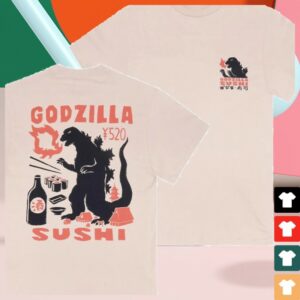 Godzilla Store Merch Shop Godzilla Sushi Block Print T-Shirt