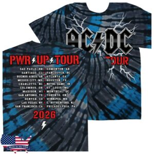 Acdc Store Merch Lightning Tie Dye Pwr Up Tour T-Shirt